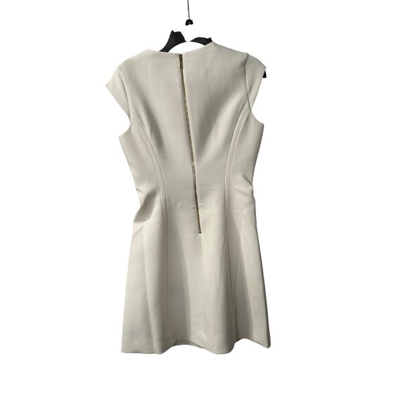 Kate Spade Ivory & Black Bow Detail Sleeveless Dress Size 2 Fitted Silhouette Ba - Picture 3 of 5